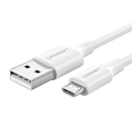 Pikkukuva 1 / 7: CABLU alimentare si date Ugreen, "US289", Fast Charging Data Cable pt. smartphone, USB la Micro-USB, nickel plating, PVC, 1.5m, alb "60142" (timbru ve