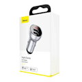 Miniatyrbilde 1 av 8: Baseus car charger with display, 2x USB, 4.8A, 24W (silver)