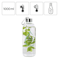 Miniatyrbild 3 av 10: Xavax To Go Glass Bottle, 1l, with Protective Sleeve, Loop, for Carbonated & Hot/Cold