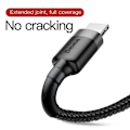 Miniatyrbillede 4 af 11: Baseus Lightning Cafule Cable, 2A, 3m Gray/Black (CALKLF-RG1)