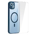 Miniatyrbild 5 av 7: Baseus Frame Transparent Magnetic Case and Tempered Glass set for iPhone 14 Plus (blue)