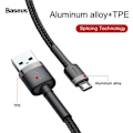 Miniatyrbillede 4 af 9: Baseus Micro USB Cafule Cable 1.5A 2m Gray + Black (CAMKLF-CG1)