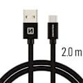 Miniatyrbilde 6 av 6: Swissten Datový Kabel Textile Usb / Usb-C 2,0 M Černý