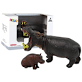 Miniatyrbild 1 av 3: Set of 2 Figurines Hippopotamus with cub