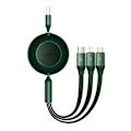 Miniatyrbild 2 av 5: Baseus Bright Mirror 3, USB 3-in-1 cable for micro USB / USB-C / Lightning 66W / 2A 1.1m (Green)