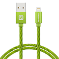 Miniatyrbillede 2 af 6: Swissten Datový Kabel Textile Usb / Lightning 1,2 M Zelený