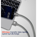 Miniatyrbild 2 av 6: Swissten Textile USB-C To Lightning Data and Charging Cable Fast Charge / 3A / 1.2m