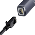 Miniatyrbillede 4 af 7: ADAPTOR RETEA Baseus Lite, USB 2.0 to RJ-45 Gigabit LAN Adapter, metalic, LED, gri "WKQX000113" (timbru verde 0.18 lei)  - 6932172606077