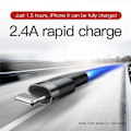 Miniatyrbillede 7 af 11: Baseus Lightning Cafule Cable, 2A, 3m Gray/Black (CALKLF-RG1)