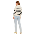 Miniatyrbillede 2 af 5: Vero Moda Saba Stripe Halv Lynlås Sweater Beige L Kvinde
