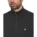 Miniatyrbillede 3 af 3: Original Penguin Opgm9c06 Halv Lynlås Sweater Sort L Mand
