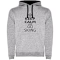 Miniatyrbillede 1 af 3: Kruskis To-farvet Hættetrøje Keep Calm And Go Skiing Grå 2XL Mand