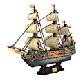 Miniatyrbillede 4 af 4: Tachan 3d-puslespil Båd San Felipe Cubic Fun Gylden