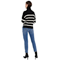 Miniatyrbillede 2 af 5: Vero Moda Saba Stripe Halv Lynlås Sweater Sort M Kvinde
