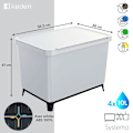 Pikkukuva 2 / 8: Keden Kierrätys Astia 4x10l Systema 56x39x41 Cm Hopeinen