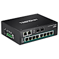 Miniatyrbillede 1 af 6: Trendnet 10 Port Hardened Power Over Ethernet+ Din Rail Switch Sort