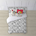 Miniatyrbillede 1 af 7: Play Fabrics Dynetæppe Med Knapper Tom & Jerry Sort Og Hvid Til Seng 135/ 140x240 Cm