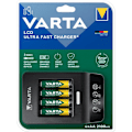 Miniatyrbillede 1 af 9: Varta Lcd Ultrahurtig Oplader Med 4 2100mah Aa12v 2100mah Aa12v Sort