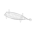Miniatyrbillede 1 af 4: Sauvic Fisk Grill I Rustfrit Stål 60x19 Cm