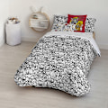 Miniatyrbillede 4 af 7: Play Fabrics Dynetæppe Med Knapper Tom & Jerry Sort Og Hvid Til Seng 135/ 140x240 Cm