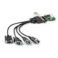 Miniatyrbillede 6 af 7: Startech Rs232 4 Port Pcie Grøn,Søvfarvet