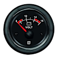 Miniatyrbillede 2 af 2: Vetus Voltmeter 10-16v Sort 52 mm