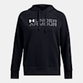 Miniatyrbillede 3 af 4: Under Armour Rival Fleece Wordmark Hættetrøje Sort 2XL Kvinde