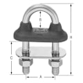 Miniatyrbillede 2 af 2: Plastimo Lang-bolt U Sort,Søvfarvet 10 mm