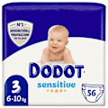 Miniatyrbillede 1 af 7: Dodot Størrelse Sensitive 3 56 Enheder Bleer Transparent