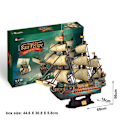 Miniatyrbillede 2 af 4: Tachan 3d-puslespil Båd San Felipe Cubic Fun Gylden