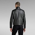 Miniatyrbillede 2 af 7: G-star Læderjakke Biker Sort S Mand