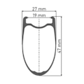 Miniatyrbillede 2 af 2: Dt Swiss Road Forhjul Hec 1400 Spline 19 Cl Disc Tubeless Sort 12 x 110 mm