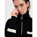 Miniatyrbillede 5 af 5: Vero Moda Saba Stripe Halv Lynlås Sweater Sort XL Kvinde