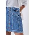 Miniatyrbild 3 av 5: Salsa Jeans Denim Kjol Push In Secret Glamour Buttons Blå 30 Kvinna