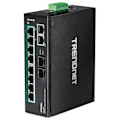 Miniatyrbillede 3 af 6: Trendnet 10 Port Hardened Power Over Ethernet+ Din Rail Switch Sort