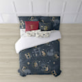 Miniatyrbillede 1 af 7: Play Fabrics Dynetæppe Med Knapper Harry Potter Guld Til 80 Seng 140x200 Cm