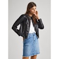 Miniatyrbillede 1 af 7: Pepe Jeans Stazie Læderjakke Sort XS Kvinde