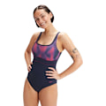 Miniatyrbillede 1 af 9: Speedo Badedragt Shaping Contoureclipse Printed Blå UK 34 Kvinde