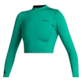 Miniatyrbillede 1 af 2: Mystic Langærmet Jakke Rashguard Lunar Crop Top Neoprene 2mm Grøn L