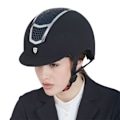 Miniatyrbillede 5 af 6: Equestro Hjelm Modello Eclipse Stone Velvet Rowel Fitting  59-61 cm