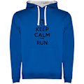 Miniatyrbild 1 av 4: Kruskis Tvåfärgad Luvtröja Keep Calm And Run Blå L Man