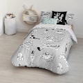 Miniatyrbillede 4 af 7: Play Fabrics Dynetæppe Looney Sort/hvid Til 135/ Seng 140x240 Cm