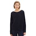 Miniatyrbillede 1 af 6: Tom Tailor Sweater 1037737 Knit Structured Batwing Blå L Kvinde