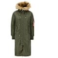 Miniatyrbillede 1 af 2: Alpha Industries Long Fishtail Jakke Grøn L Kvinde