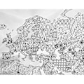 Pikkukuva 6 / 9: Awesome Maps Värityskarttapyyhe World Map To Color In With Country Specific Doodles Valkoinen