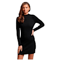 Miniatyrbillede 1 af 6: Superdry Langærmet Kort Kjole Backless Bodycon Sort S Kvinde