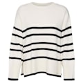 Miniatyrbillede 3 af 5: Vero Moda O Neck Sweater Saba Stripe Beige,Sort S Kvinde
