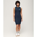 Miniatyrbillede 4 af 7: Superdry Langærmet Kort Kjole Rib Bodycon Blå M Kvinde