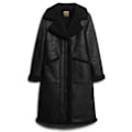 Miniatyrbillede 3 af 5: Superdry Faux Shearing Longline Jakke Sort XS Kvinde