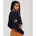 Miniatyrbillede 2 af 5: Superdry Varsity Crop Crew Sweatshirt Blå XS Kvinde